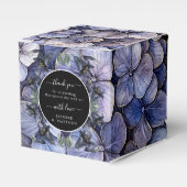 Moody Black Floral Classic Thank You Chic Wedding フェイバーボックス (正面サイド)