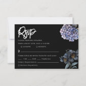 Moody Black Floral Classic Typography Wedding Rsvp (正面)
