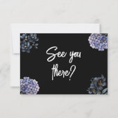 Moody Black Floral Classic Typography Wedding Rsvp (裏面)