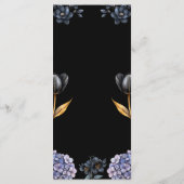 Moody Black Floral Classic Whimsical Chic Wedding メニュー (裏面)