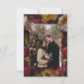 Moody Black Floral Painterly Red Burgundy Photo セーブザデート (裏面)