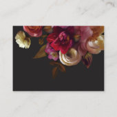 Moody Black Floral Painterly Red Burgundy Wedding エンクロージャーカード (裏面)