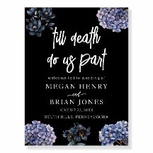 Moody Black Floral Till Death Do Us Part Wedding