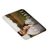 Moody Black Overlay Photo Save the Date 結婚's マグネット (右側)