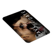 Moody Black Overlay Photo Save the Date 結婚's マグネット (右側)