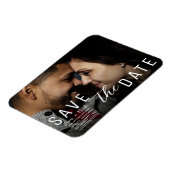 Moody Black Overlay Photo Save the Date 結婚's マグネット (左側)