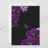 Moody Black Purple Bloom Orchid Wedding 招待状 (裏面)