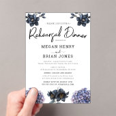 Moody Black Rose Classic Wedding Rehearsal Dinner アクリル招待状 (インサイチュ (ポータブル))