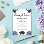 Moody Black Rose Classic Wedding Rehearsal Dinner アクリル招待状 (インサイチュ (ウェディング))