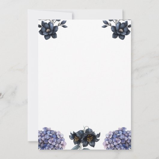 Moody Black Rose Classic Wedding Rehearsal Dinner 招待状 (裏面)