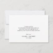 Moody Blue渦巻形ののサンキューカードをスクリプ結婚トする サンキューカード (裏面)