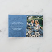 Moody Blue Floral Folded Photo Invite 招待状 (内部)
