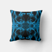 Moody Blue Smoke Custom Abstract Art クッション (裏面)