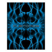 Moody Blue Smoke Custom Abstract Art ポスター (正面)