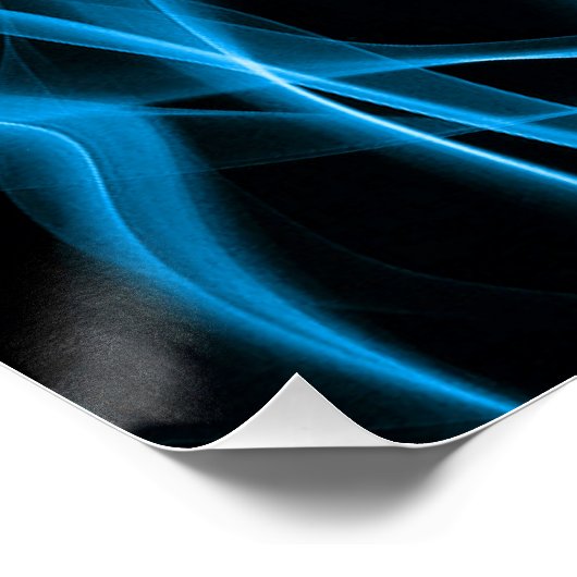 Moody Blue Smoke Custom Abstract Art ポスター (コーナー)