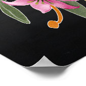 Moody Blush Lily Black Floral Wedding Welcome Sign ポスター (角)