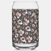 Moody Boho Watercolor Blush Wildflowers Pattern  ガラス缶