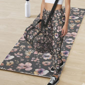 Moody Boho Watercolor Blush Wildflowers Pattern  レギンス