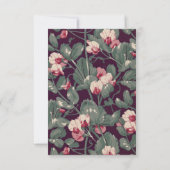 Moody Botanical & Deep Plum Wedding Invitation 出欠カード (裏面)