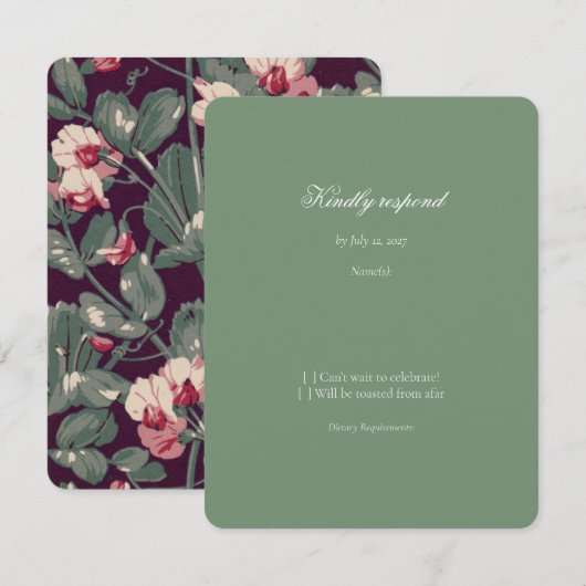 Moody Botanical RSVP / Response Card (正面/裏面)