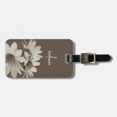 Moody Brown Daisy Custom Text and Colors ラゲッジタグ (正面横)