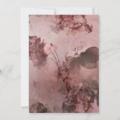 Moody Burgundyエレガントフローラスクリプトハート写真 セーブザデート (裏面)