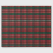 Moody Burgundy and Hunter Green Stripe Plaid Xmas ラッピングペーパー (フラット)