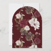 Moody Burgundy Arched Autumn Wedding Invitation 招待状 (裏面)