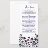 Moody Burgundy & Blue Floral メニュー (正面/裏面)