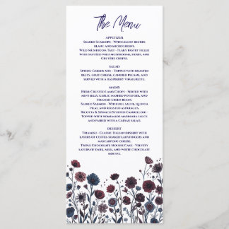 Moody Burgundy & Blue Floral メニュー