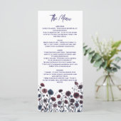 Moody Burgundy & Blue Floral Wedding メニュー (スタンド正面)