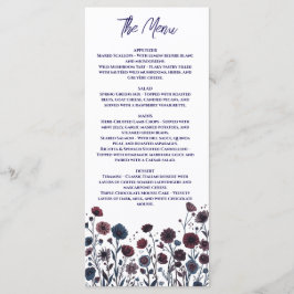 Moody Burgundy & Blue Floral Wedding メニュー