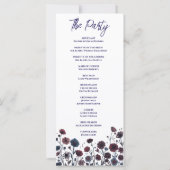 Moody Burgundy & Blue Floral Wedding Program (裏面)