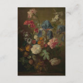 Moody Burgundy Dutch Floral Wedding Invitation 出欠カード (裏面)