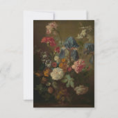 Moody Burgundy Dutch Floral Wedding Invitation 出欠カード (裏面)