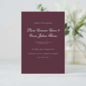 Moody Burgundy Dutch Floral Wedding Invitation 出欠カード (スタンド正面)