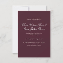 Moody Burgundy Dutch Floral Wedding Invitation 出欠カード