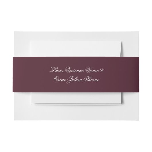 Moody Burgundy Dutch Floral Wedding Invitation 招待状ベリーバンド (正面例)