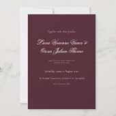 Moody Burgundy Dutch Floral Wedding Invitation 招待状 (正面)