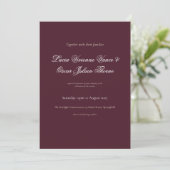 Moody Burgundy Dutch Floral Wedding Invitation 招待状 (スタンド正面)