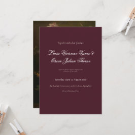 Moody Burgundy Dutch Floral Wedding Invitation 招待状