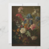 Moody Burgundy Dutch Floral Wedding Invitation 招待状 (裏面)