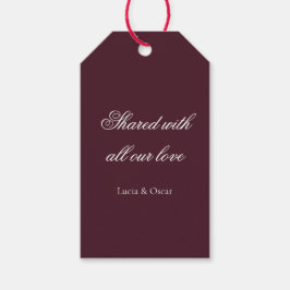 Moody Burgundy Floral Wedding Gift Tag ギフトタグ