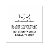 Moody Cat怒がアドレスの上をピーク セルフインキングスタンプ (デザイン)