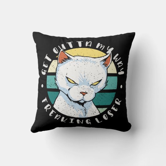 Moody Cat Invitatの私の方法を取得する クッション (裏面)