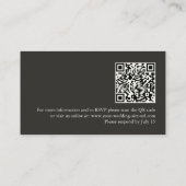 Moody Charcoal Minimalist Wedding Save the Date QR エンクロージャーカード (裏面)