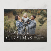 Moody Christmas Botanical Horizontal Photo シーズンポストカード (正面)