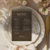 Moody Coffee Minimalist Boho Wedding Menu