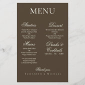 Moody Coffee Minimalist Boho Wedding Menu (正面)