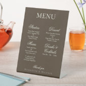 Moody Coffee Minimalist Boho Wedding Menu 台座サイン (インサイチュ)